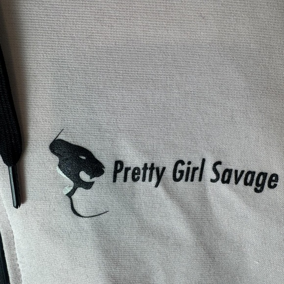 Riflessi Hoodie Womens Large Pale Pink Pretty Girl Savage‎ Full Zip Panther Logo - Picture 2 of 9